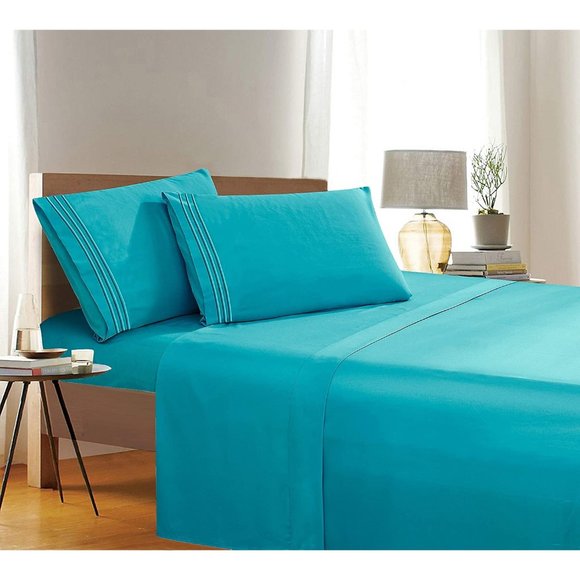 New 1500 Thread Count Wrinkle & Fade Resistant Egyptian Quality 4-Piece … - Picture 1 of 6
